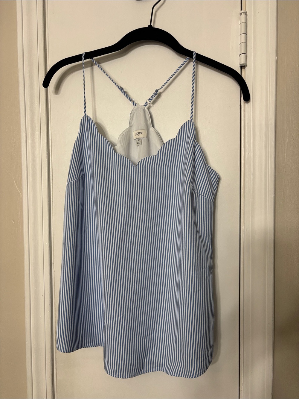 JCrew Striped Scalloped Tank